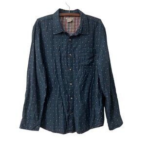 Carbon2Cobalt Blue Colorful Confetti Print Slub Cotton Long Sleeve Shirt Size L